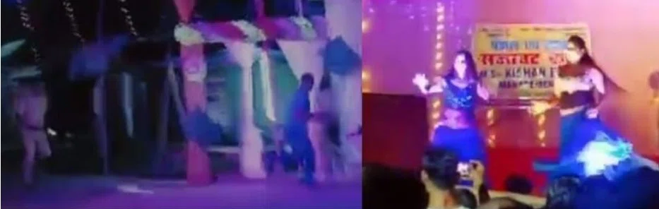 अष्टमी के दिन से दशमी बाद तक ऑर्केष्ट्रा के नाम पर बार बालाओं द्वारा परोसा गया अश्लील डांस, साथ में नाचने को लेकर आपस में भिड़े दो गुट,चाकूबाजी कई जख्मी, पुलिस के चटके डंडे